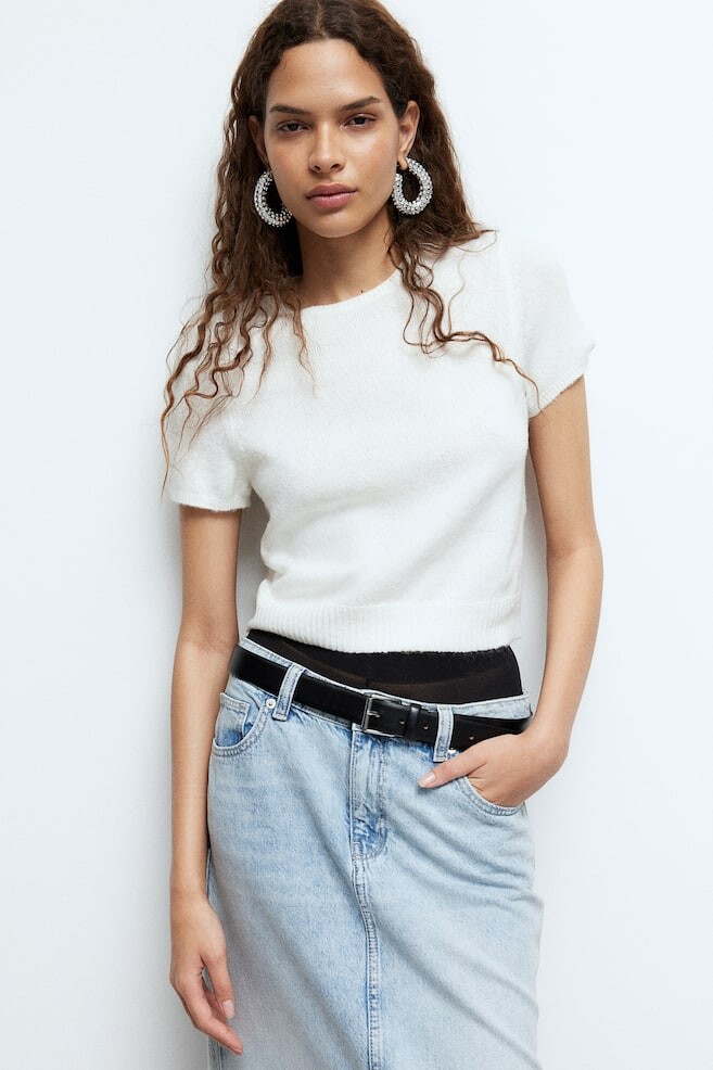 

Футболка из тонкого трикотажа H&M, бежевый