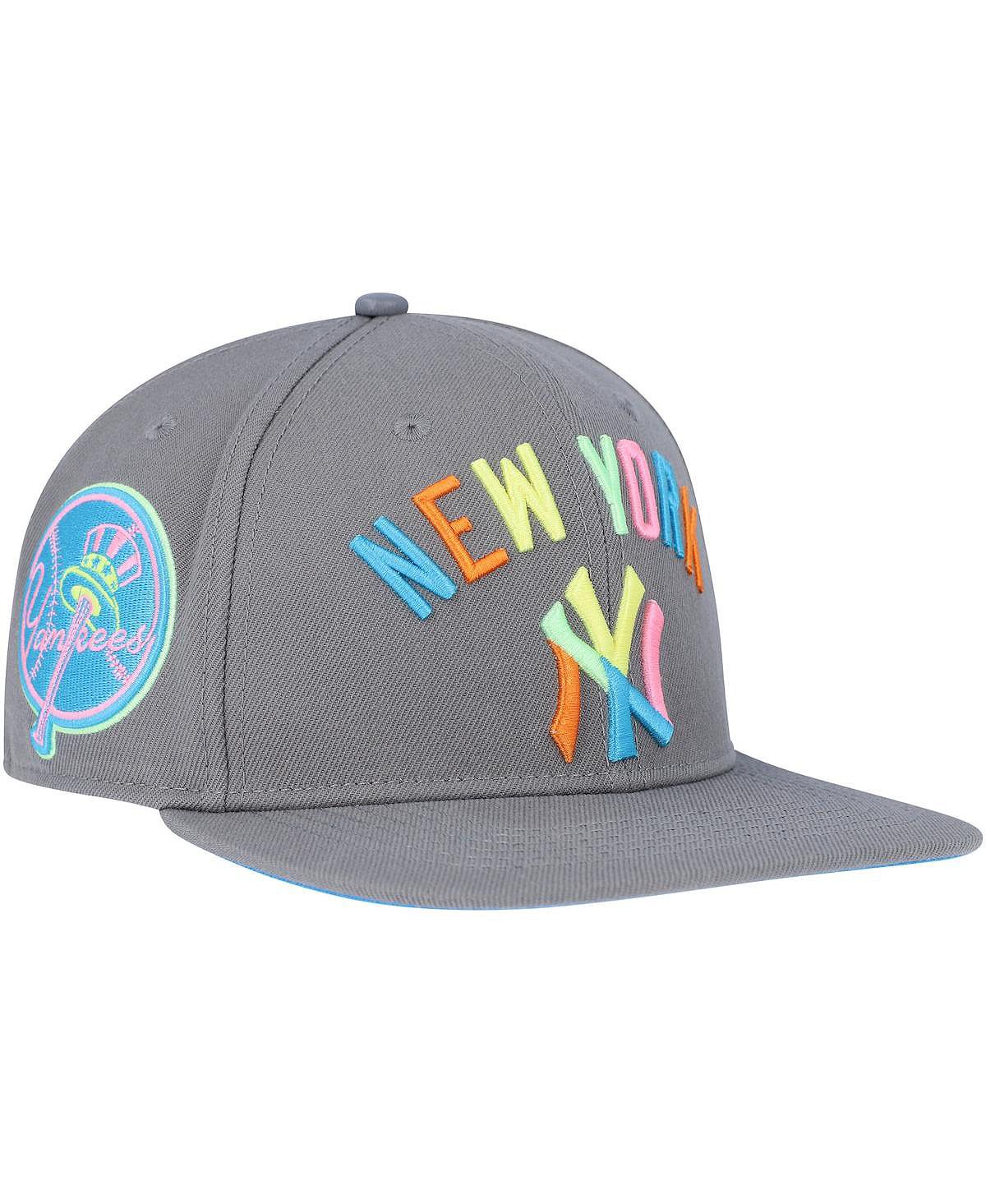 

Мужская серая неоновая бейсболка New York Yankees Snapback Pro Standard