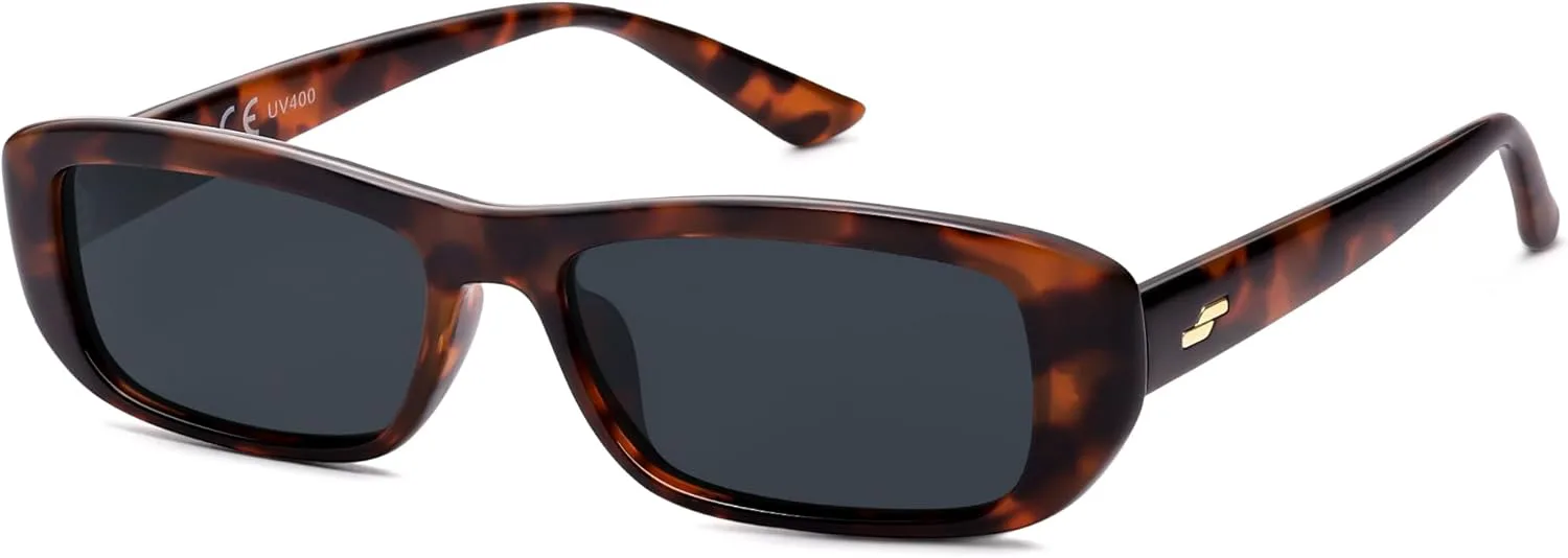 

Солнцезащитные очки SOJOS Retro Rectangle Polarized Sunglasses Women Men Trendy Narrow Y2K Rectangular Frame Women Mens Sun Glasses SJ2351, Dark Tortoise/Grey