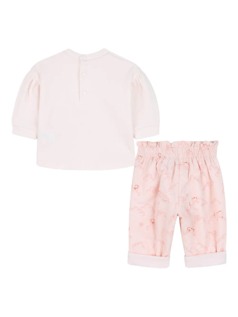 Комплект из топа и шортов с принтом Kenzo Kids, розовый — фото 2