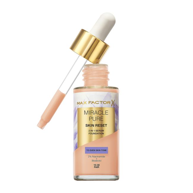Miracle Pure Skin Reset 2 в 1 тональная основа с сывороткой Max Factor, цвет 10-30 fair, 30 мл — фото 2