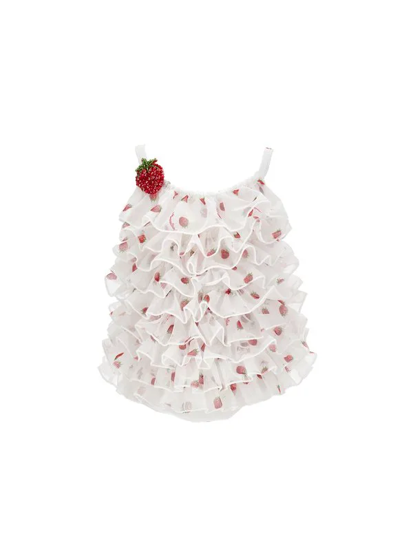 Интеро ул. купальник fragole из тюля st.fragoline Monnalisa, Bianco-Rosso