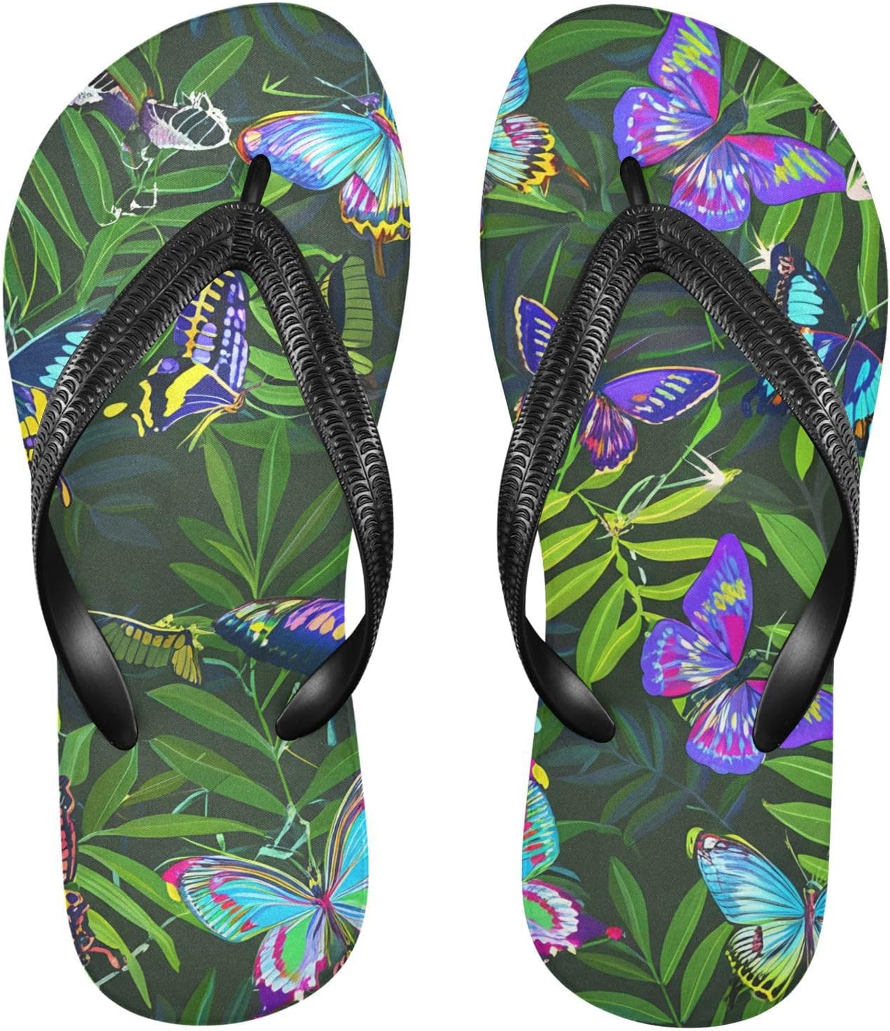 

Мужские и женские летние шлепанцы с рисунком зеленых пальмовых листьев, пляжные резиновые сандалии, нескользящие шлепки для душа и прогулок Sinestour