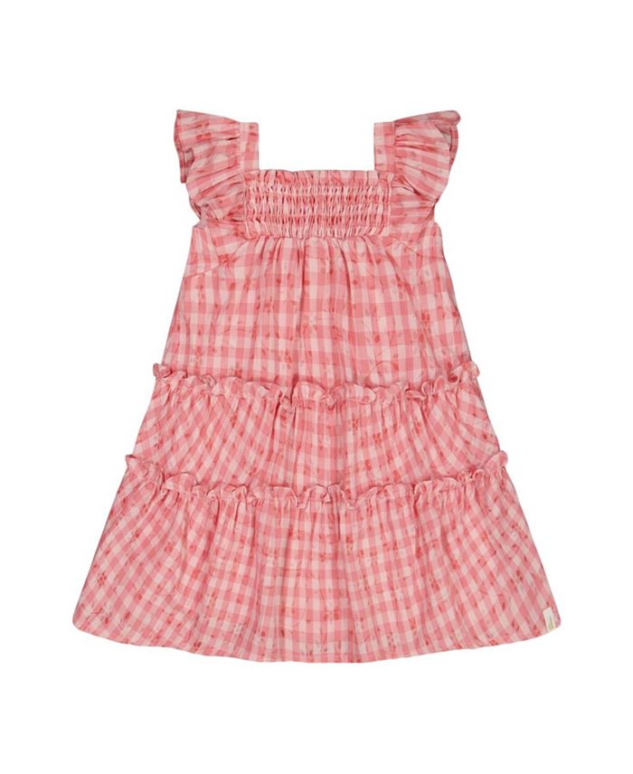 

Платье для девочки с защипами, многослойное, с рукавами-рюшами - Baby Deux par Deux, розовый