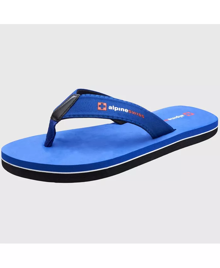 

Мужские шлепанцы Flip Flops, легкие сланцы с перемычкой между пальцами. Пляжные сандалии на подошве из EVA для комфорта. Прочные шлепанцы для мужчин, повседневная обувь для бассейна и улицы Alpine Swiss, синий