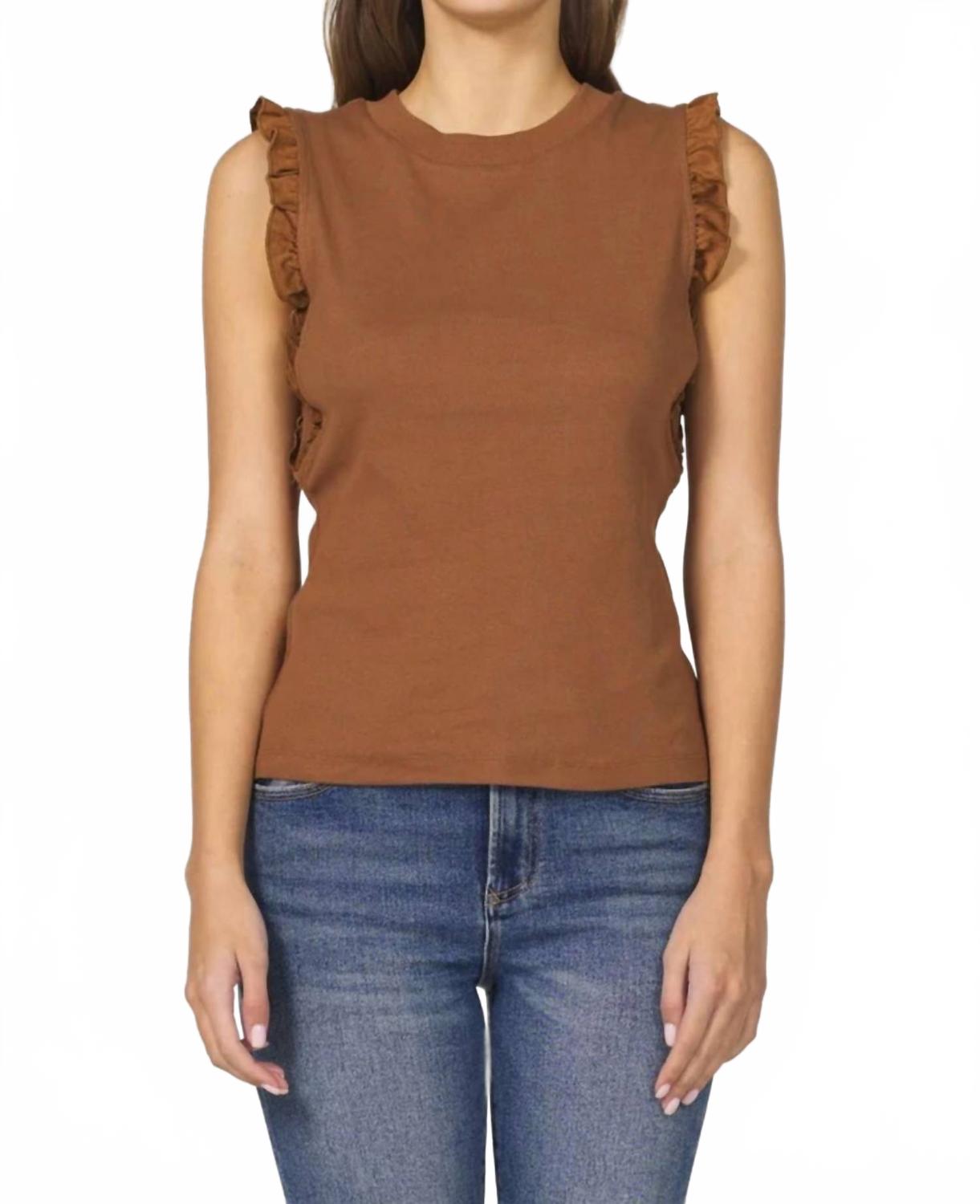 

DEAR JOHN DENIM Топ Bridget с оборками на рукавах, коричневый