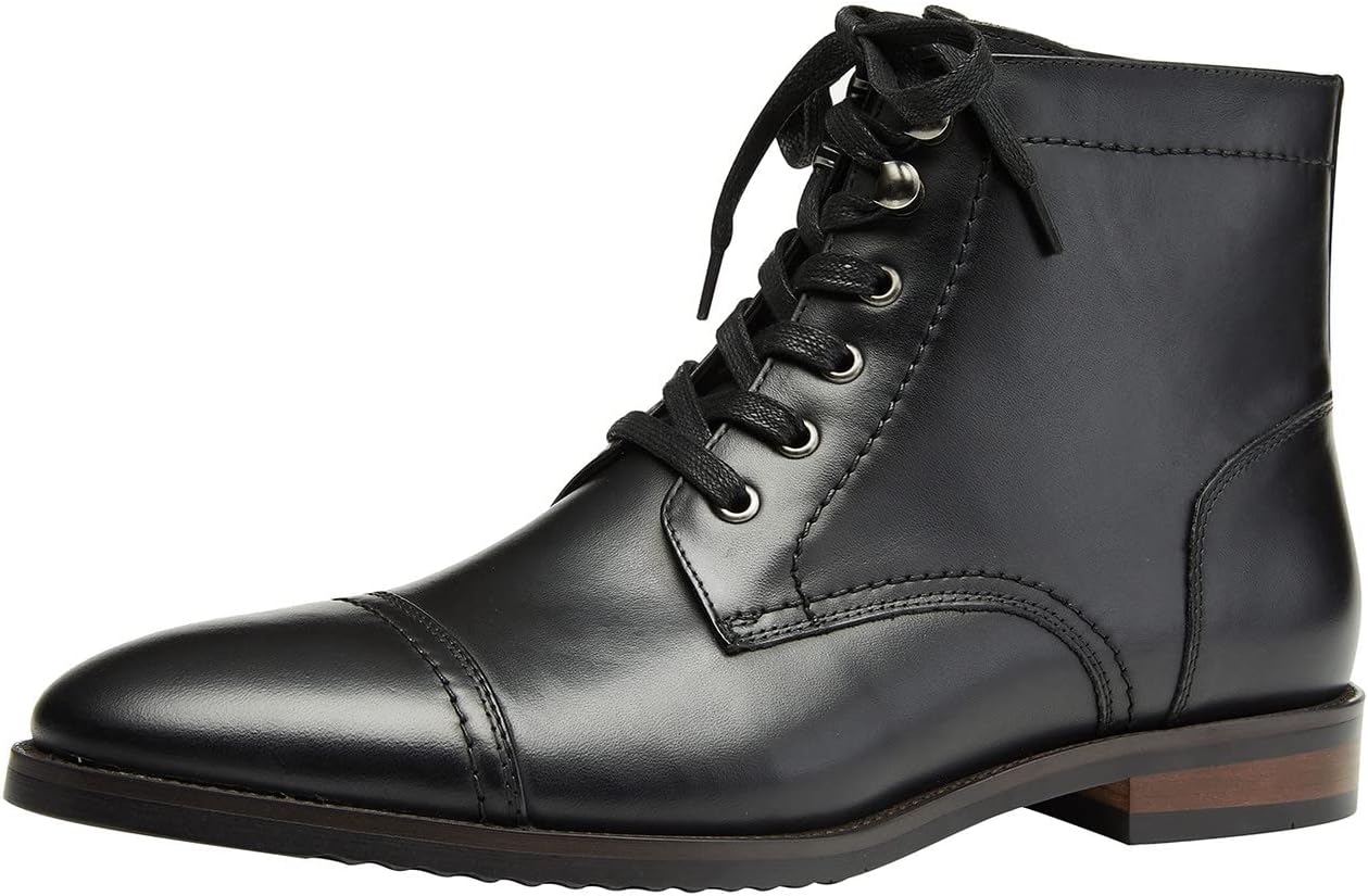 

Мужские оксфорды Santimon, формальные деловые ботинки для мужчин, кожаные ботинки до щиколотки в стиле бизнес-кэжуал, черный