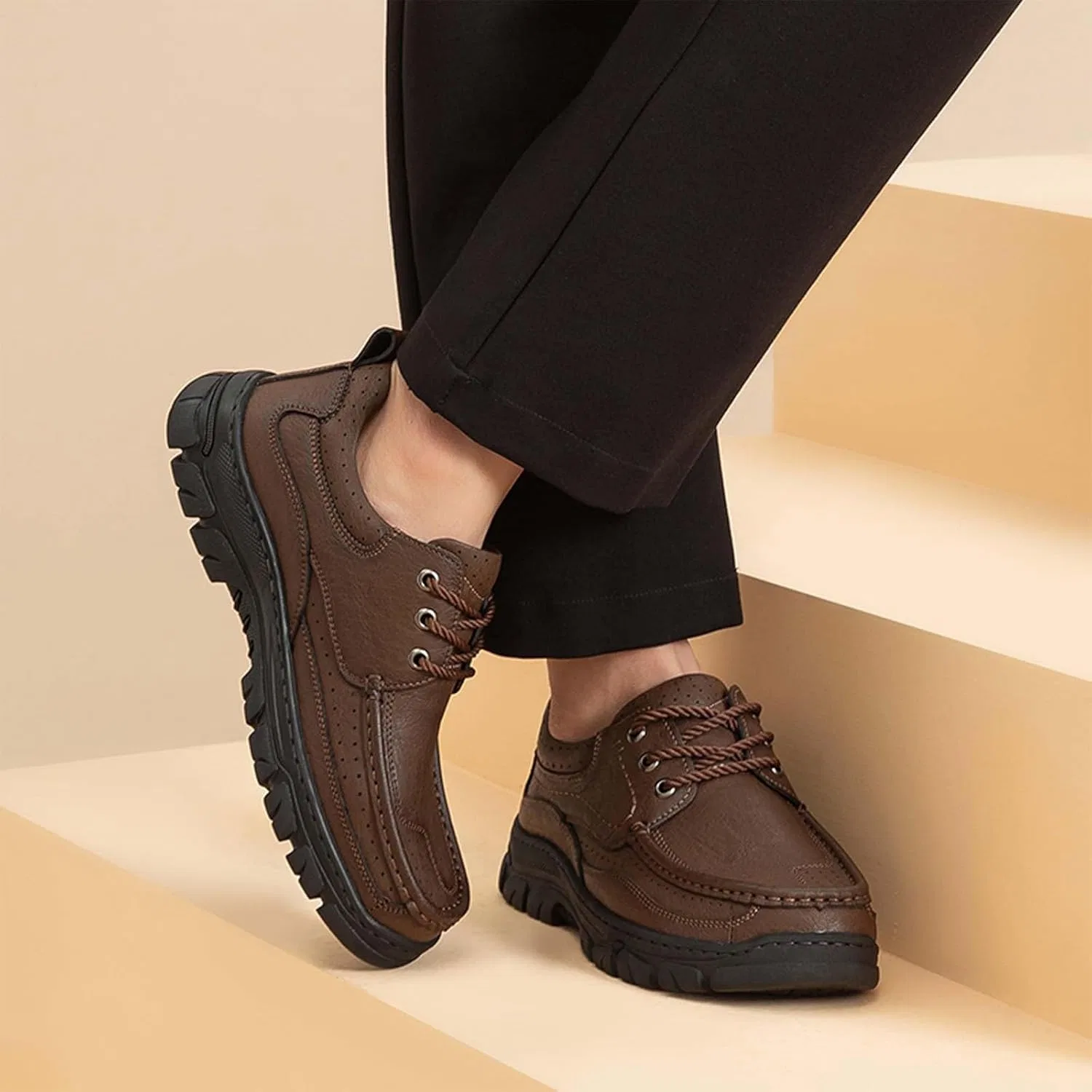 Мокасины кожаные Classic Loafers, коричневый — фото 2