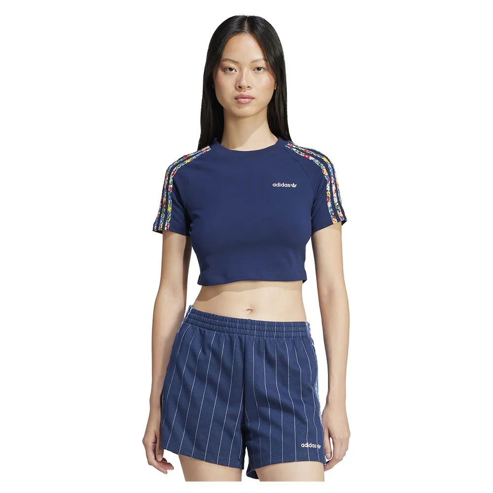 

Футболка с коротким рукавом adidas Originals X Liberty London 3 Stripes Infill Baby, синий