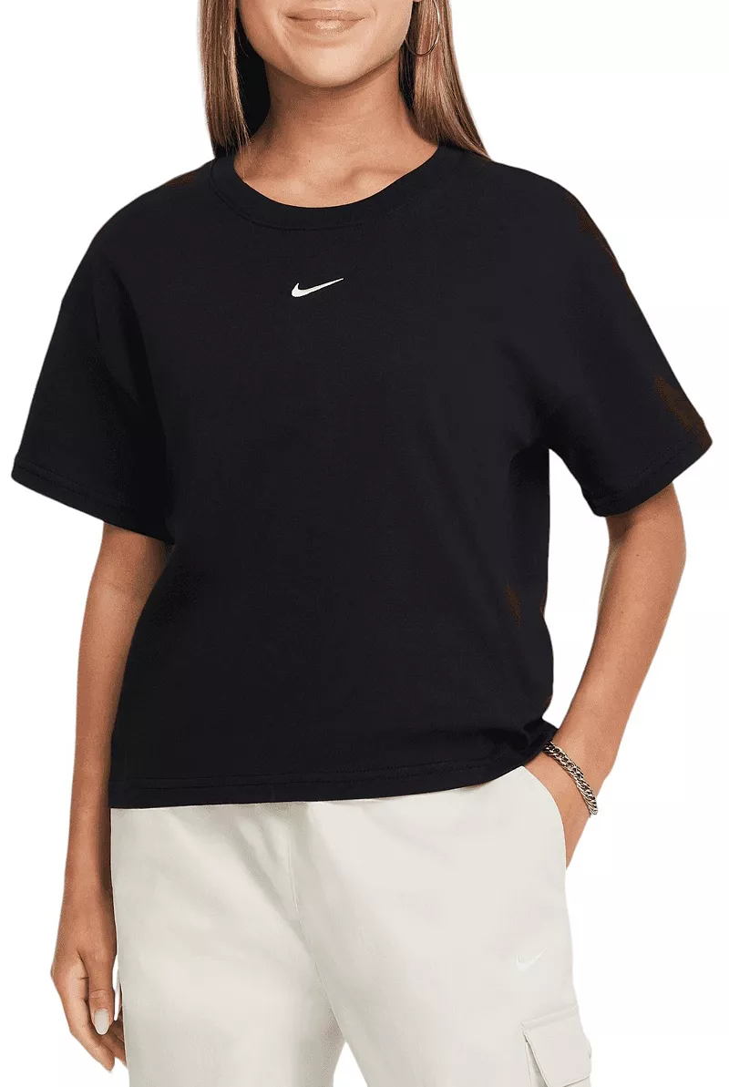 

Футболка свободного кроя Nike Sportswear Essential для девочек, черный