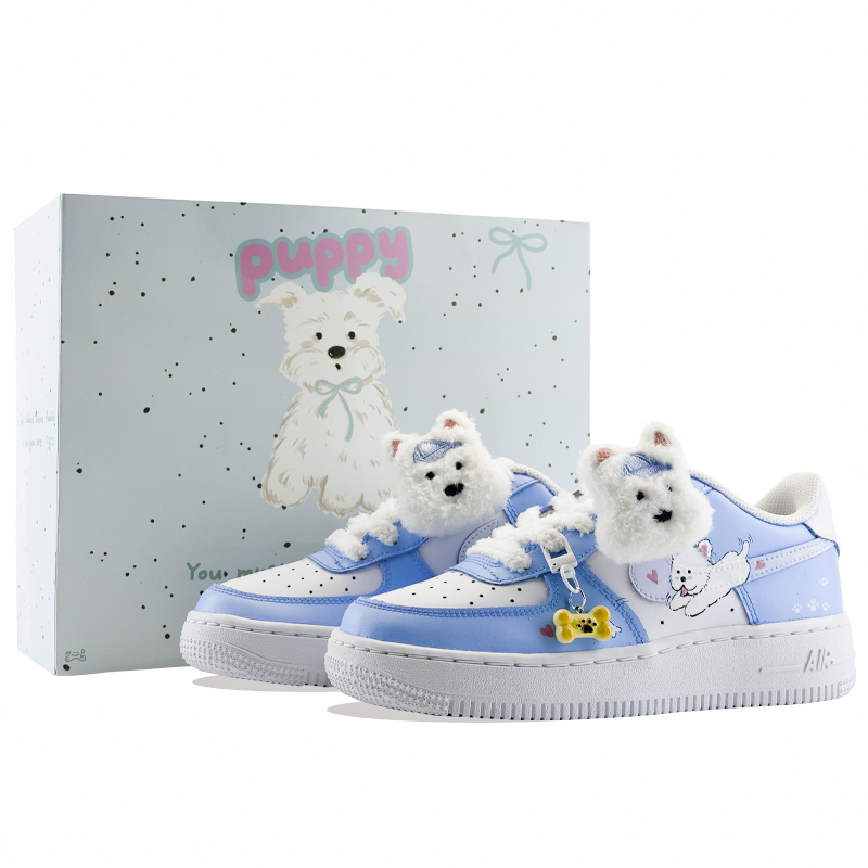 

Детские кроссовки для скейтбординга Air Force 1 для начальной школы Nike, белый/синий