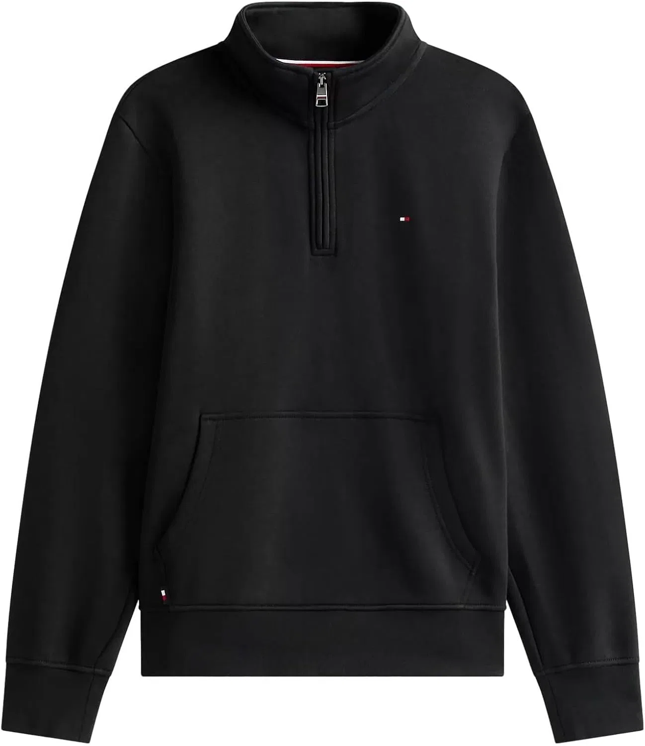 Мужская толстовка Tommy Hilfiger с культовым логотипом в виде флага и застежкой-молнией до четверти длины, коллекция 2025 года