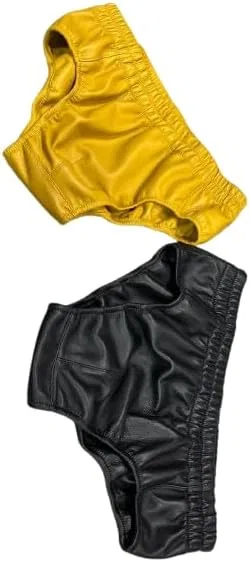 Боксеры мужские кожаные, Black & Yellow