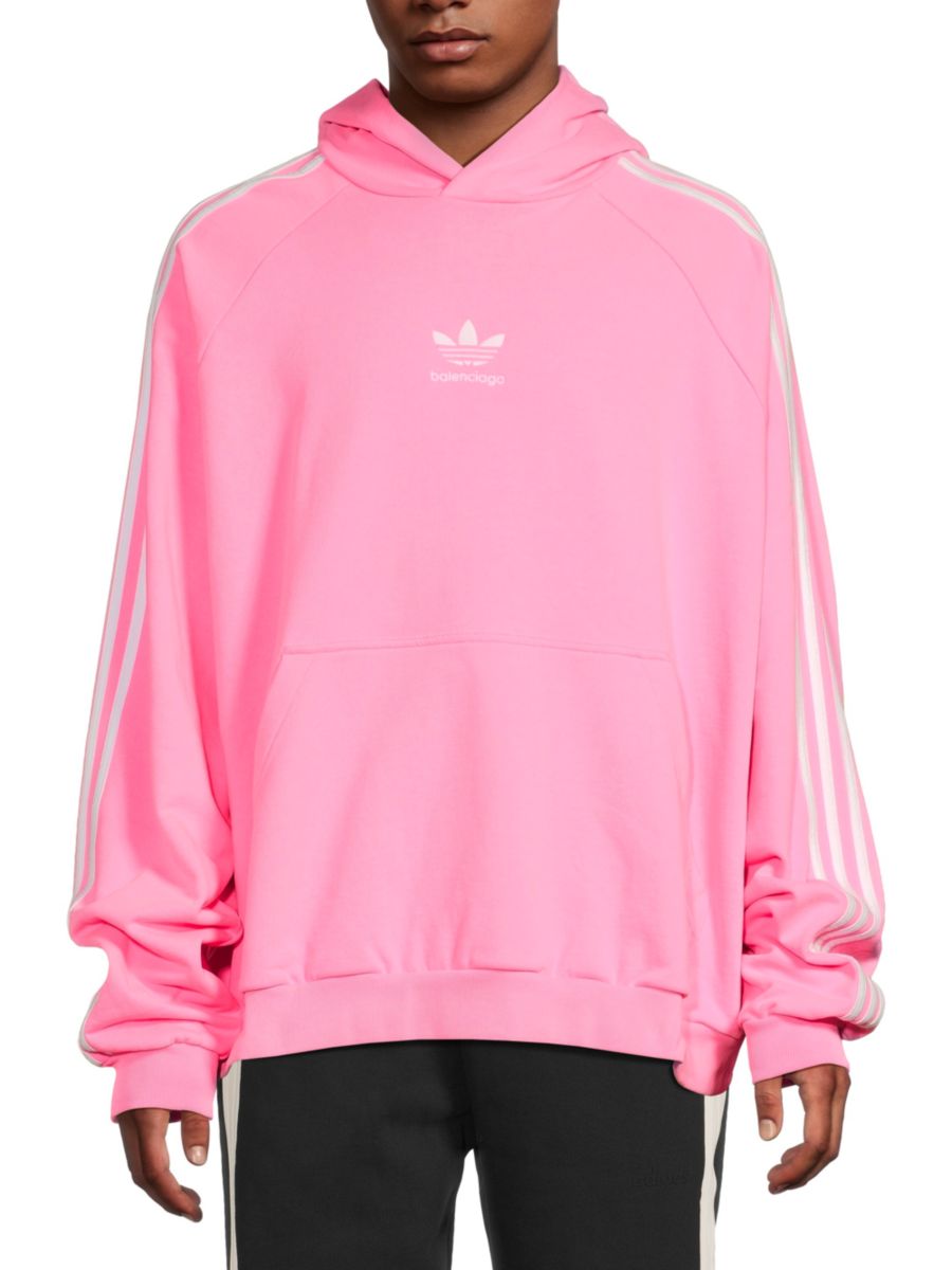 

Толстовка Balenciaga x Adidas Large Fit Cotton Hoodie Balenciaga, цвет Neon Pink