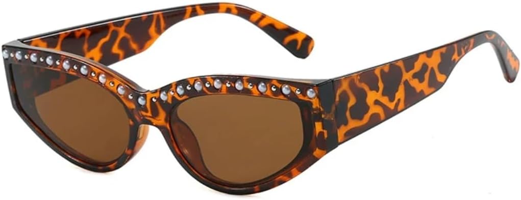 

Солнцезащитные очки с защитой от УФ-излучения UV400 | Легкая оправа «кошачий глаз» | Линзы конфетных цветов для занятий спортом на открытом воздухе и вождения DSVIGF, Leopard Brown