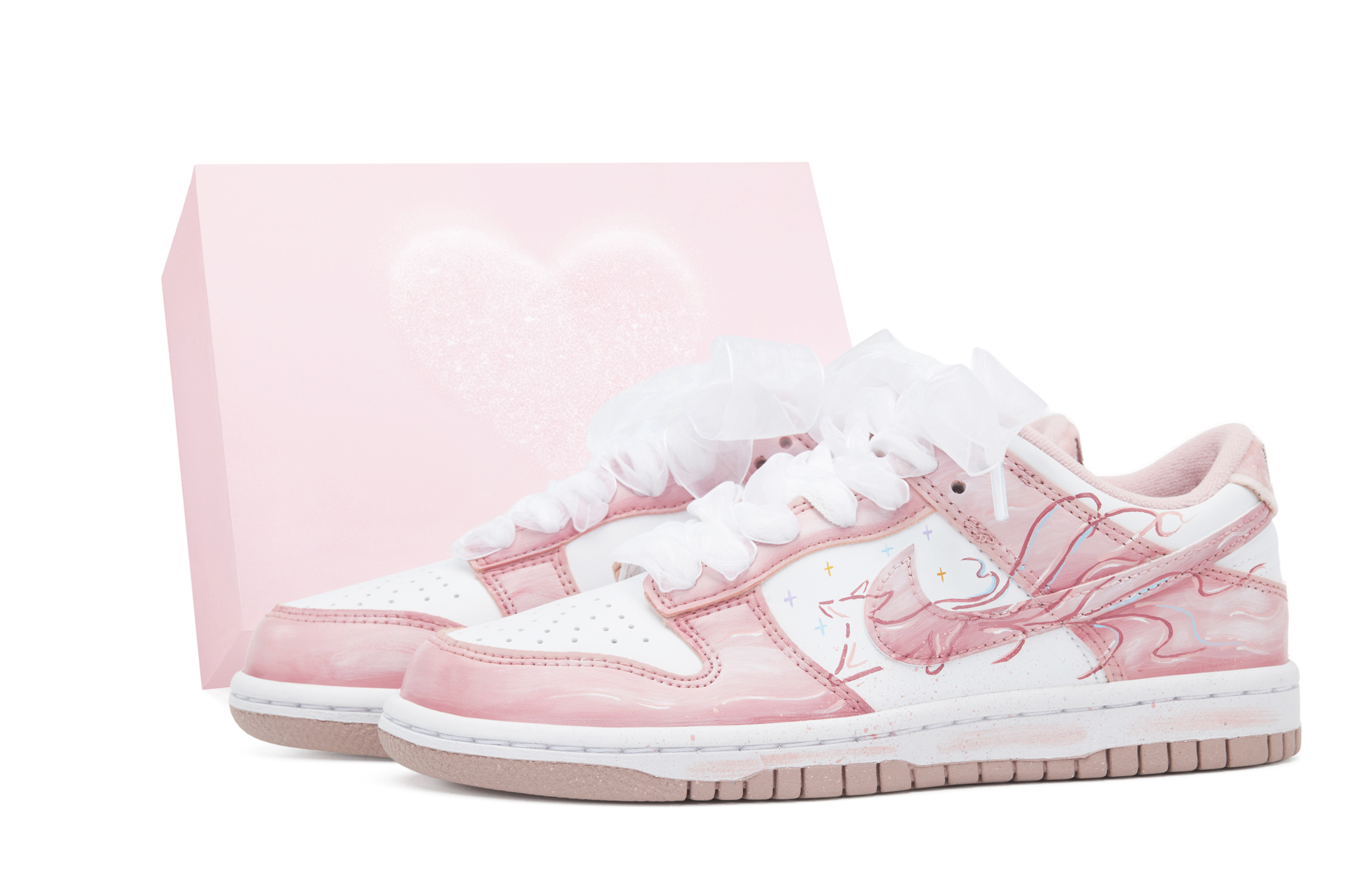 

Кроссовки для скейтбординга Dunk Ninetales Spirit Fox, Daji·Fox Pattern, износостойкие, низкие, для детей и подростков Nike, розовый