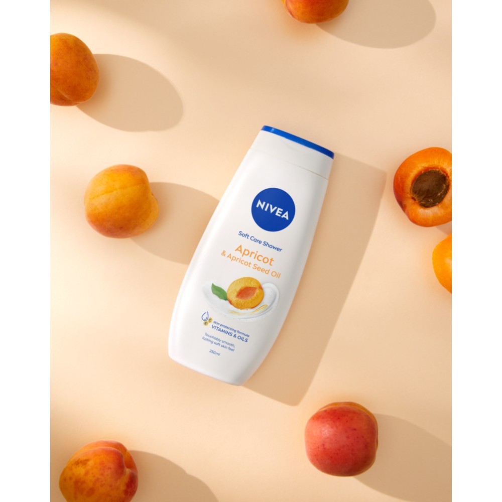 Гель для душа peach & apricot seed oil pflegedusche Nivea, объем 250 мл — фото 4