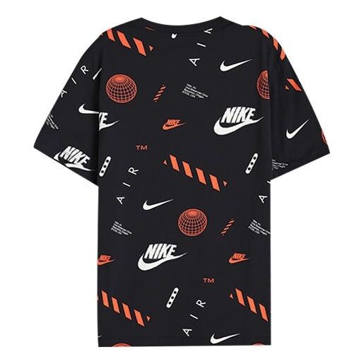 

Футболка уличные с полным принтом логотипа и коротким рукавом Nike, черный