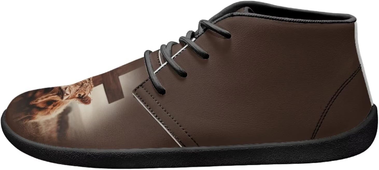 

Мужские кроссовки с широкой носочной частью, с животным принтом, стильные, с противоскользящей подошвой и нулевым перепадом, для ходьбы и бега Xixirimido, Highland Cow Cross