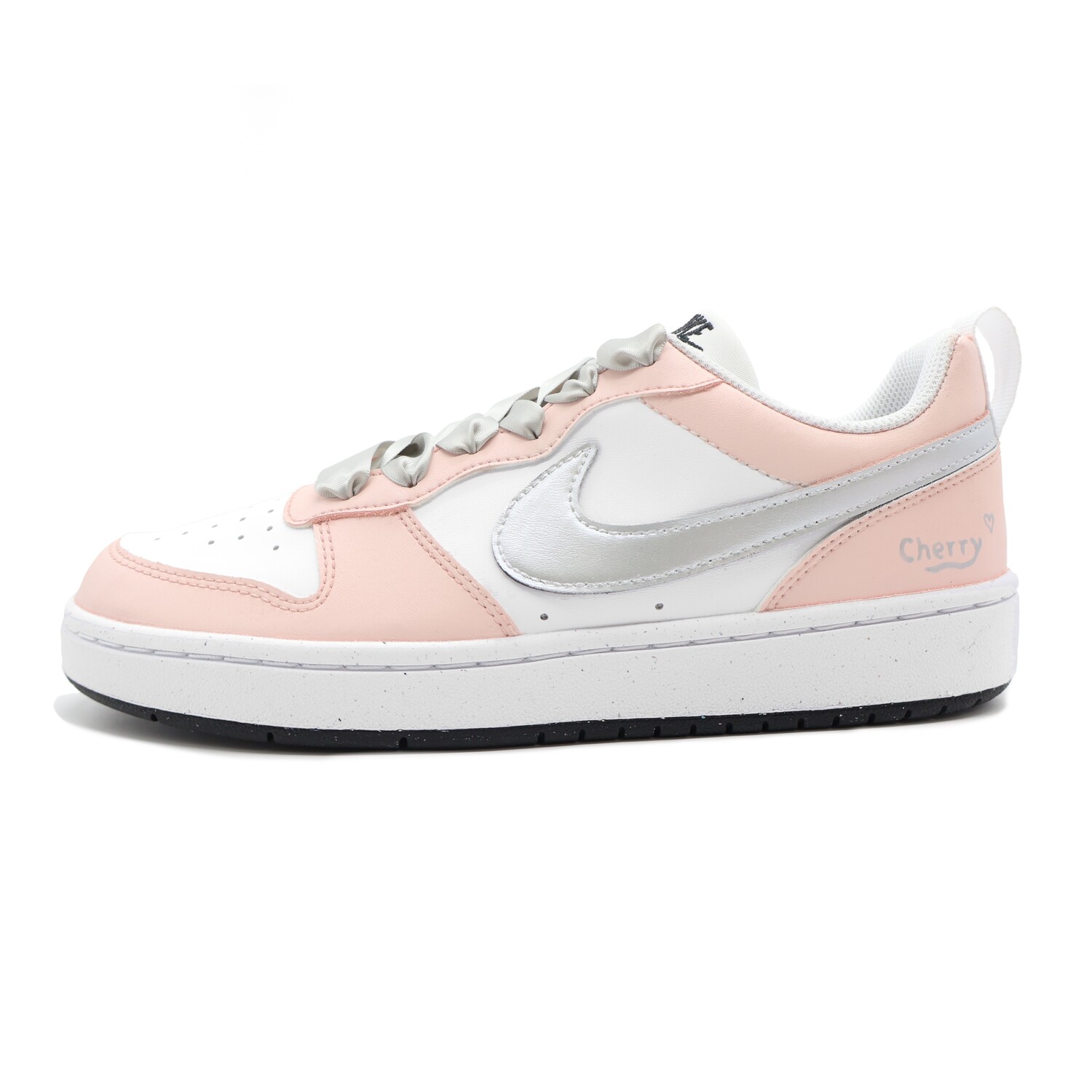 

Кроссовки Nike Court Borough Skateboarding Shoes Women's Low-top Pink, Silver, White, розовый