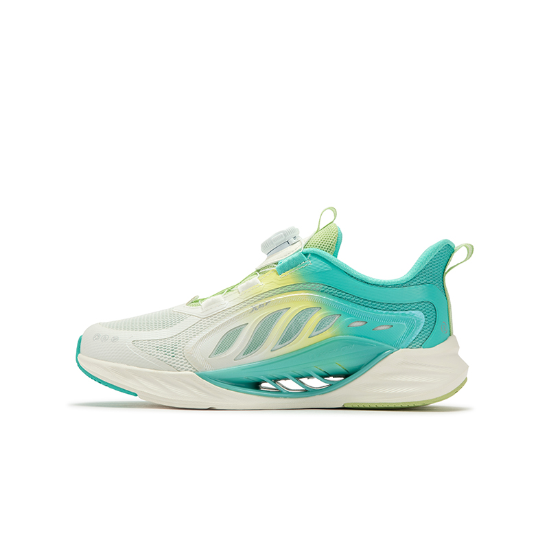 

XTEP Противоскользящие износостойкие низкие беговые кроссовки Sail White Aurora Green детские