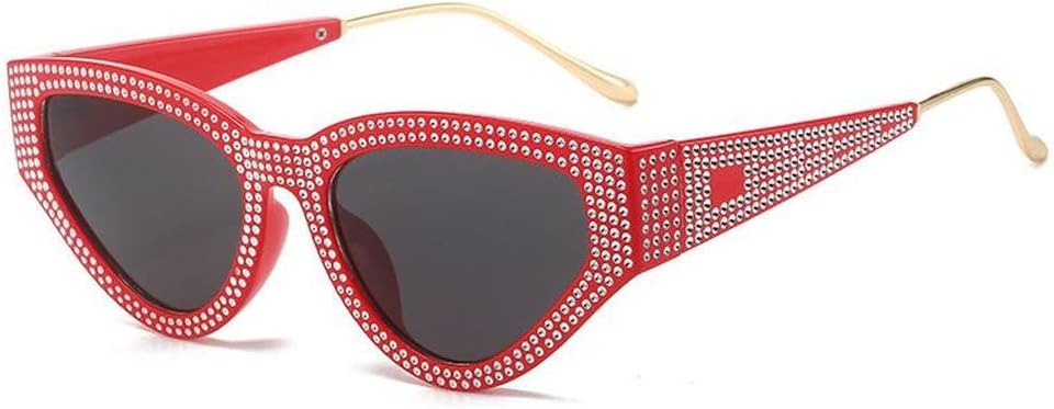 

Модные солнцезащитные очки «кошачий глаз» для женщин и мужчин, роскошные солнцезащитные очки для женщин и мужчин, очки для активного отдыха с защитой от УФ-излучения UV400 HVTVTLA, Red