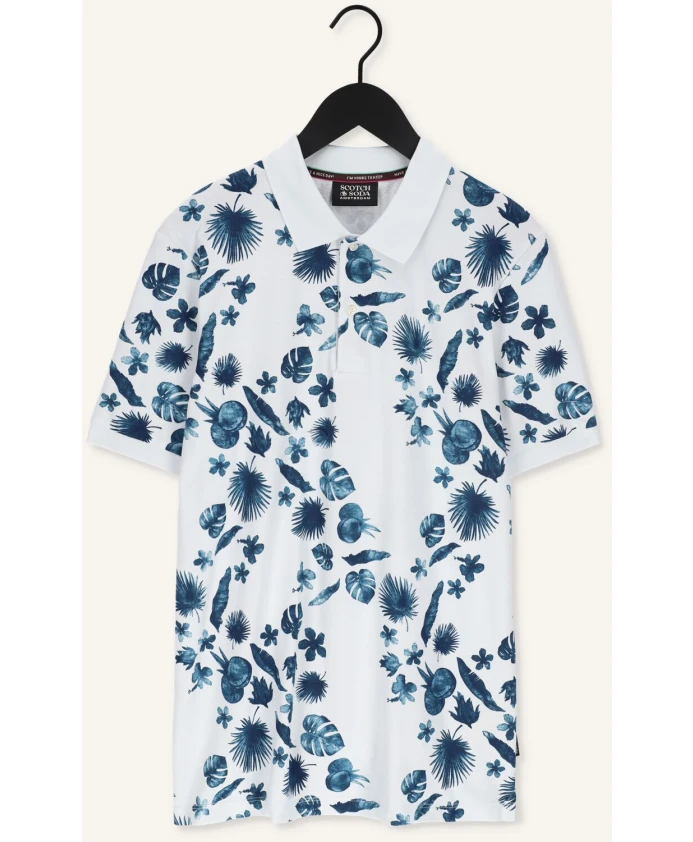 

Рубашка-Поло из пике с принтом Scotch & Soda, белый
