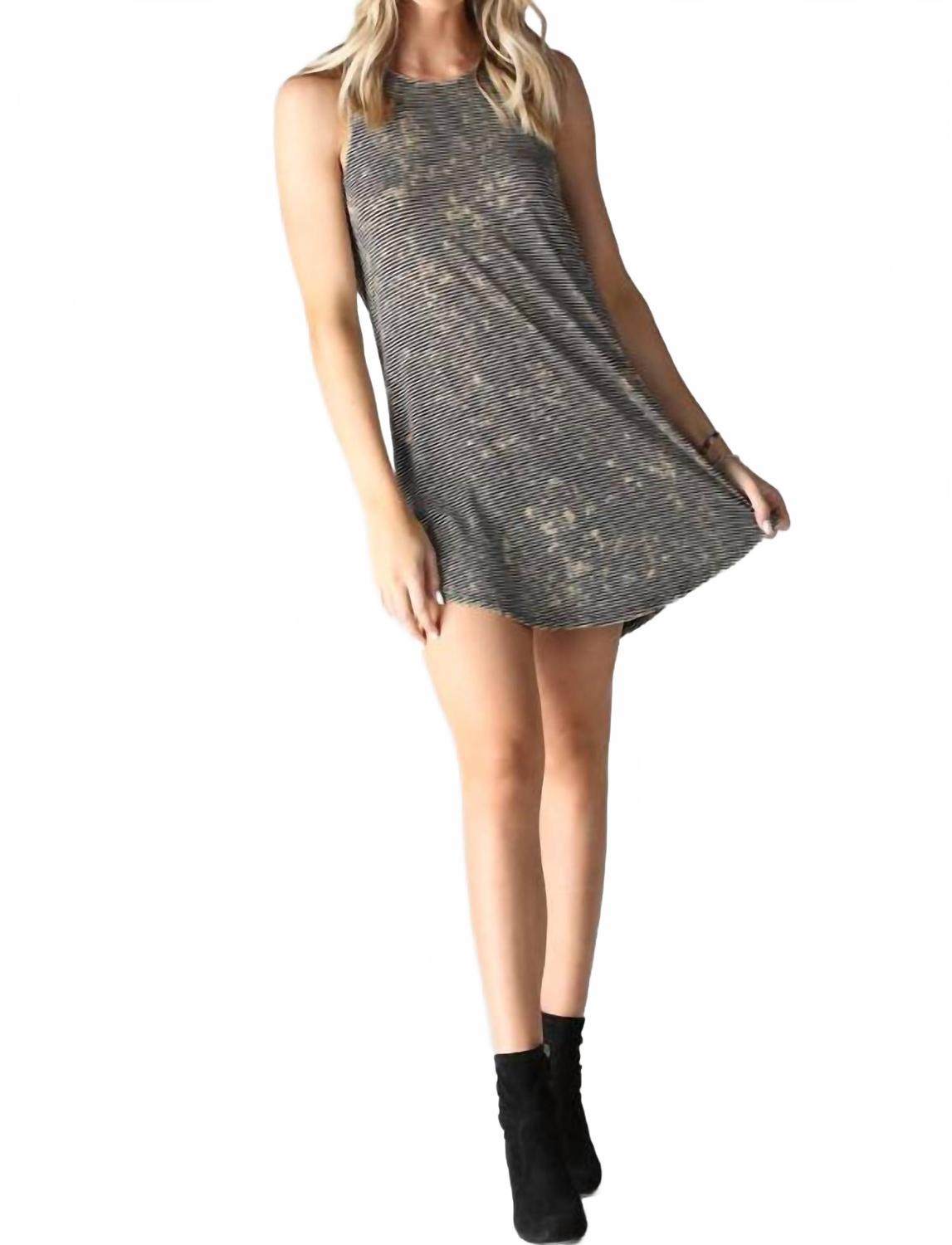 

Черно-белое платье мини с эффектом кислотной стирки Angie