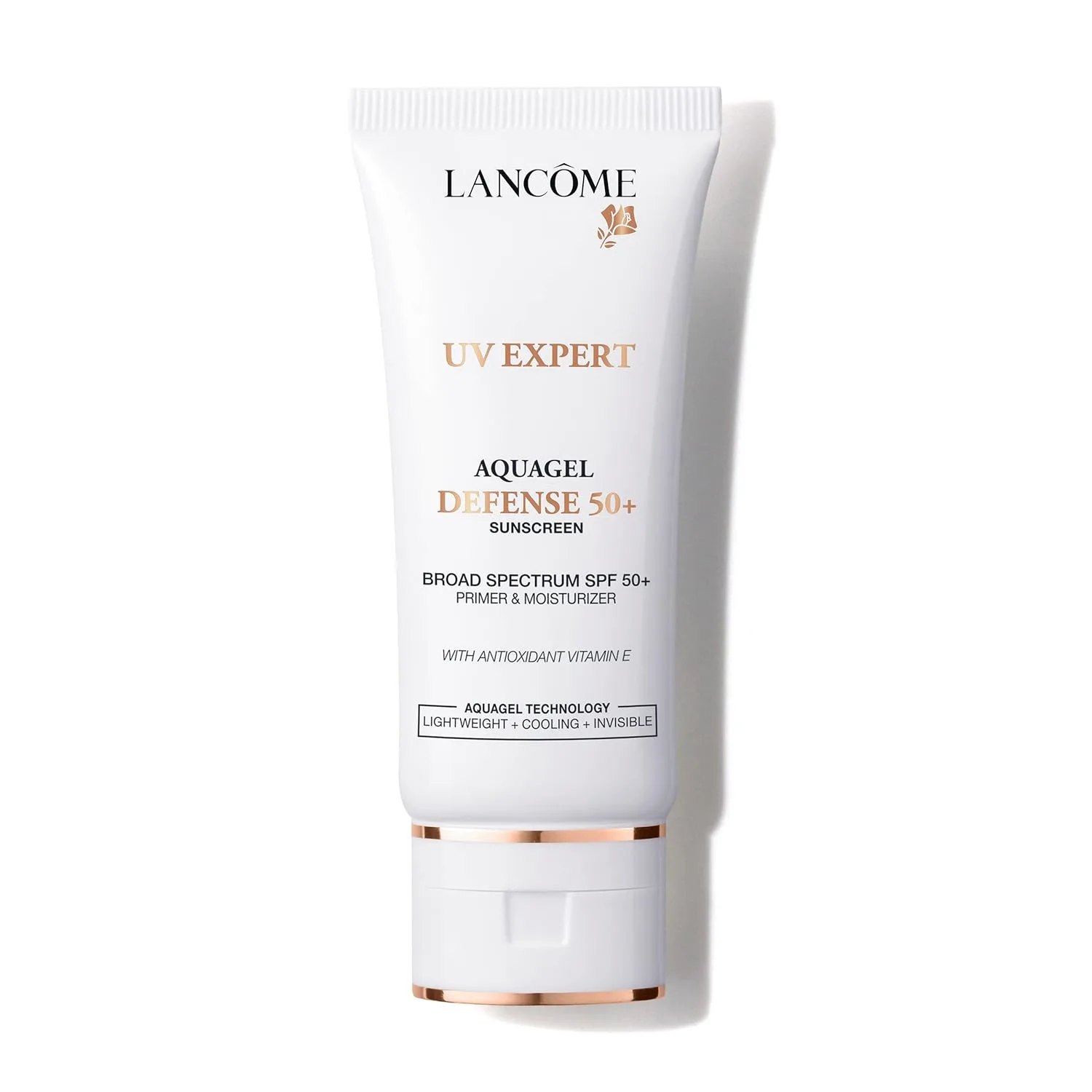 Lancôme UV Expert Defense SPF 50+ Праймер и увлажняющий крем | Солнцезащитное средство 3-в-1 с широким спектром защиты | Легкая, увлажняющая, нежирная текстура аквагеля 29,6 мл (1 шт.), clear