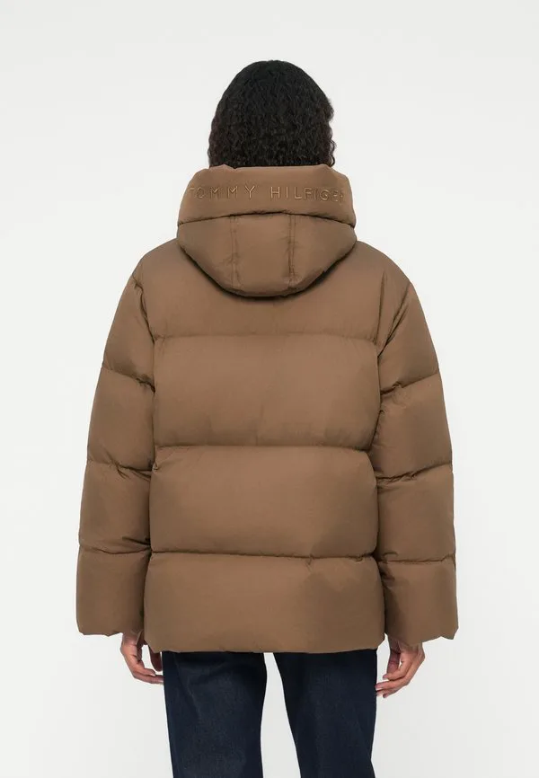 Водоотталкивающая пуховая куртка-накидка, зимняя куртка Tommy Hilfiger, Nordic Taupe — фото 3