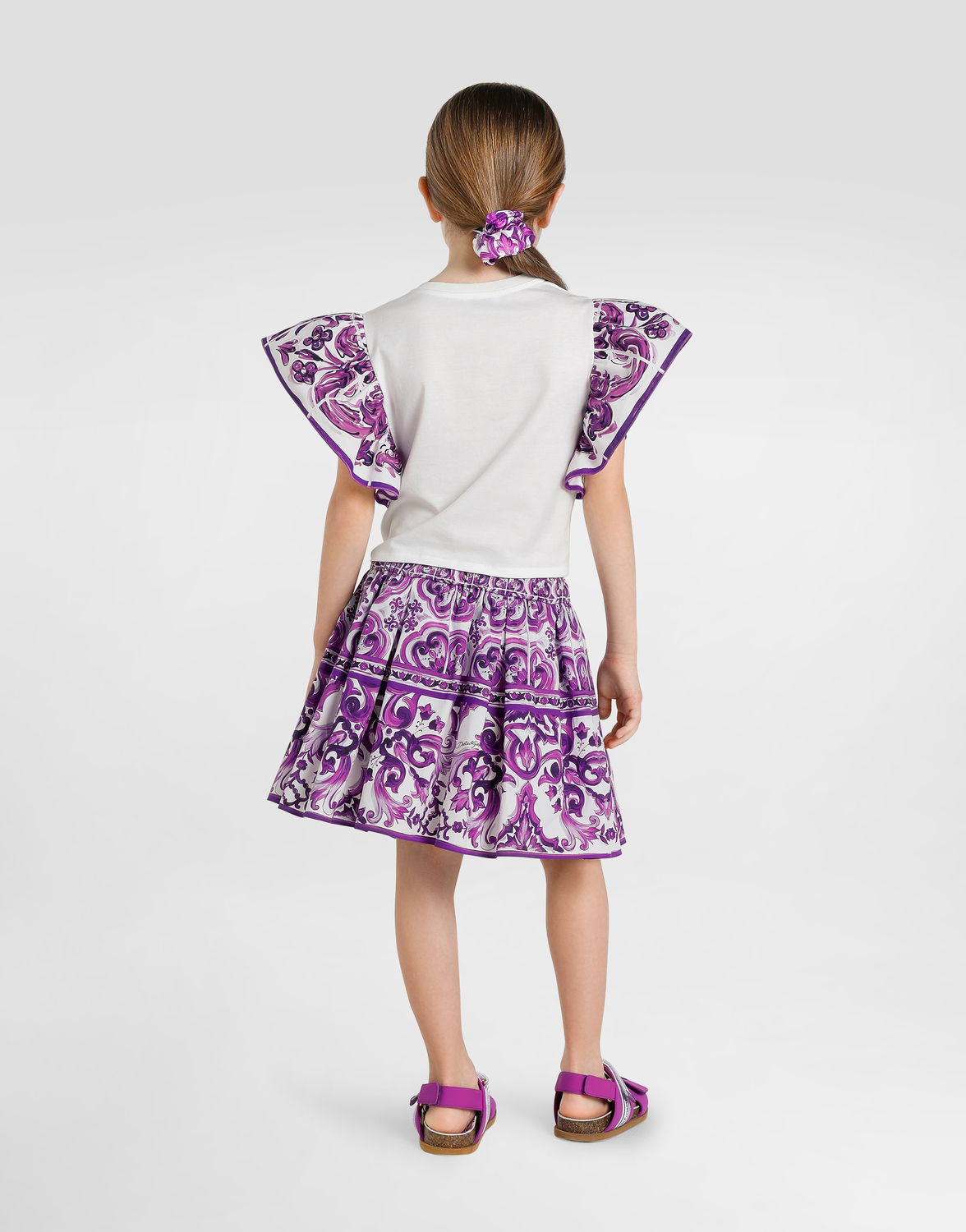 Хлопковая юбка с принтом майолика Dolce&Gabbana, мультиколор — фото 4