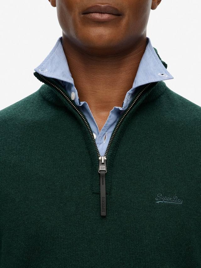 Полузип из смеси шерсти и хлопка Superdry, Forest Green Marl — фото 3