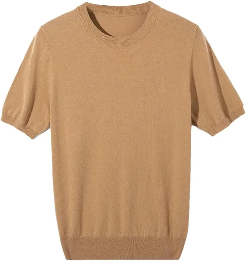 

Мужской пуловер с коротким рукавом и круглым вырезом