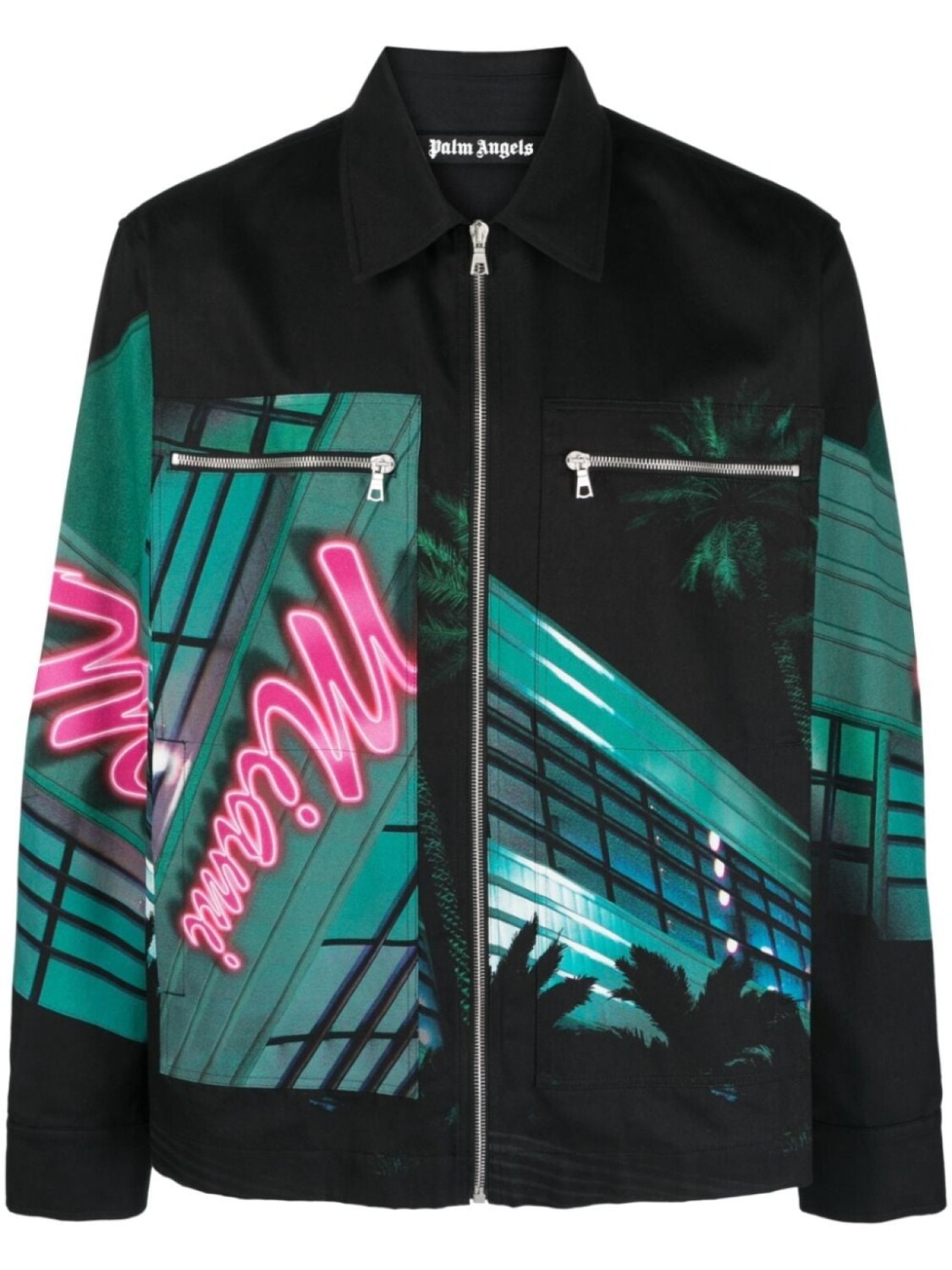 

Palm Angels куртка с принтом Miami, черный