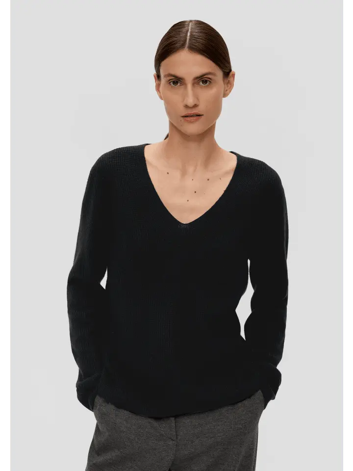 

Пуловер sOliver BLACK LABEL Strick langarm, черный