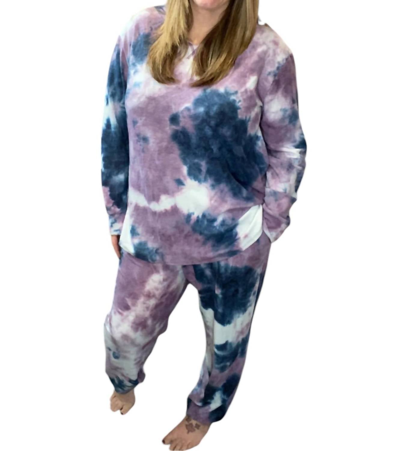 

Комплект для отдыха Tie Dye в фиолетовом/темно-синем цвете honeyme