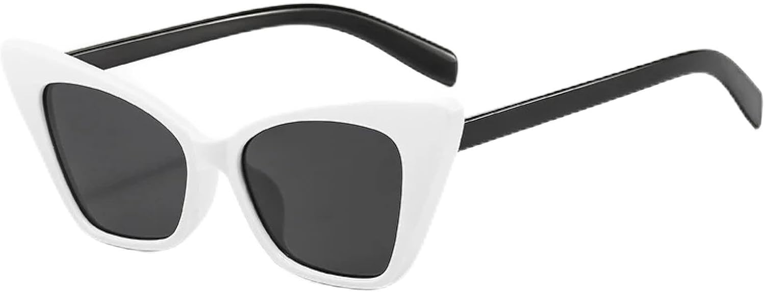 

Модные солнцезащитные очки в крупной оправе «кошачий глаз» для женщин и мужчин, для уличной фотографии и активного отдыха, унисекс, с защитой от УФ-излучения UV400 TKKTLLT, White Black Gray