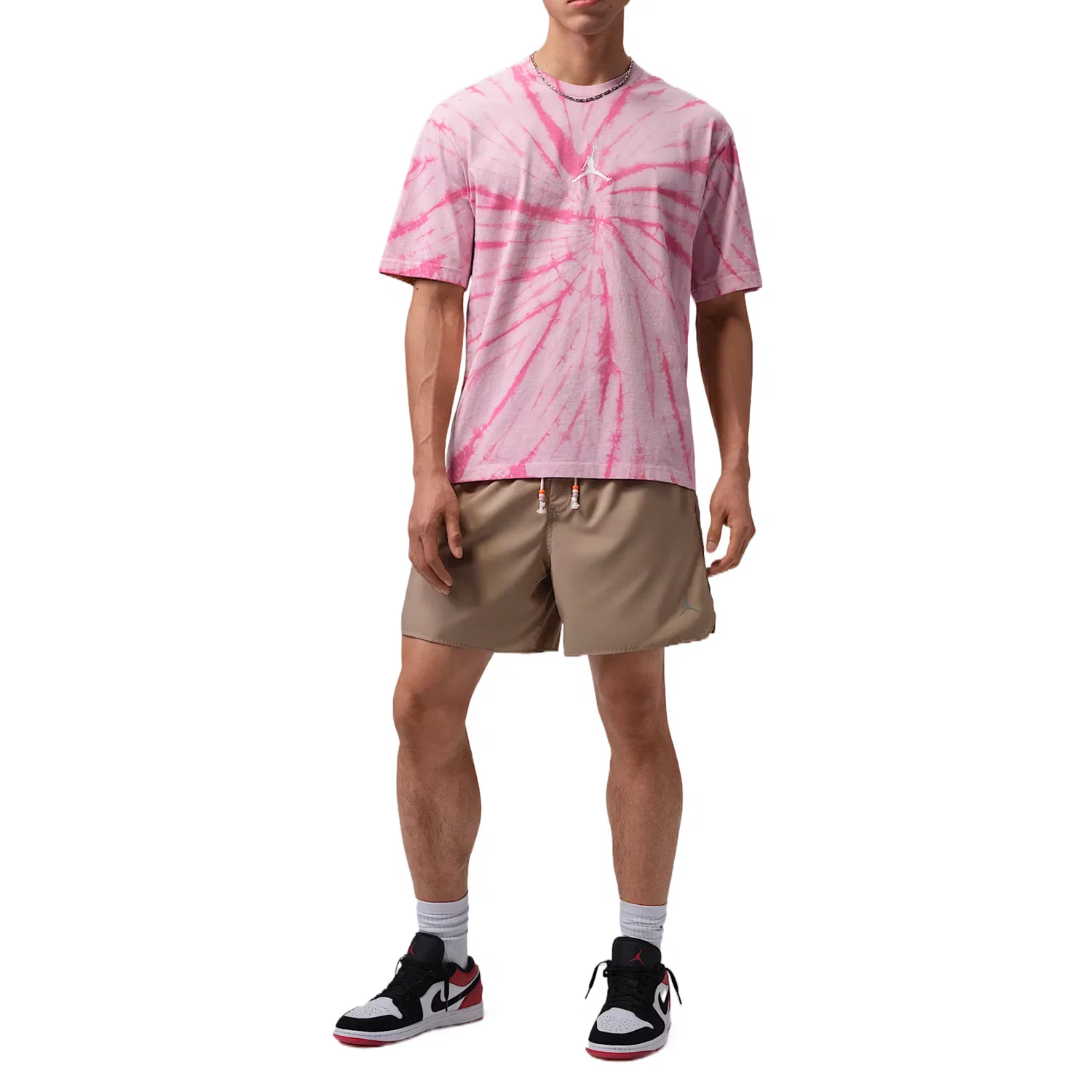 Футболка Brooklyn T Shirts Men's Carmine/Light Ivory White с круглым вырезом, средняя посадка Jordan — фото 4