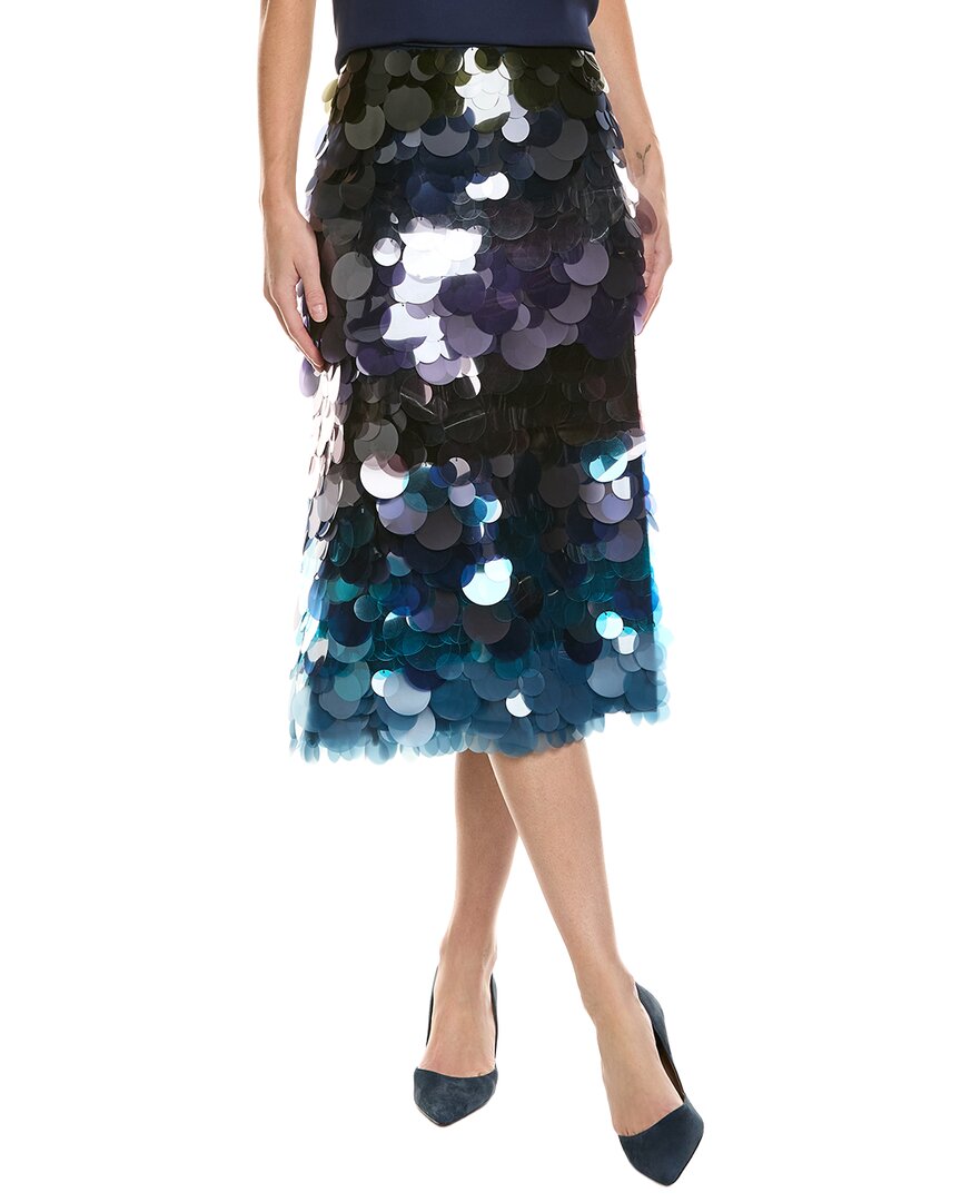 

Юбка миди с градиентными пайетками Cynthia Rowley Cynthia Rowley, синий