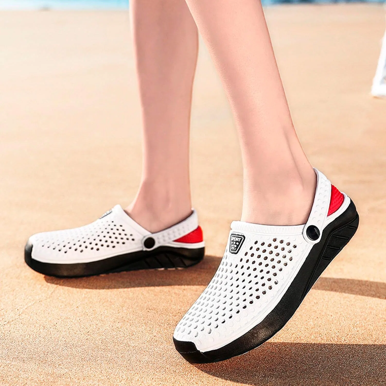 Общие сабо Hausschuhe Herren Damen Sommer Hohl Latschen Atmungsaktiv Gartenschuhe Badeschuhe Strand Pantoffeln Aqua Тапочки Basic Generisch, 01 Weiß — фото 3