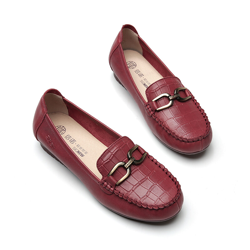 Туфли женские повседневные Women's Casual Shoes Women's Low-Top Cigna, цвет Burgundy — фото 3