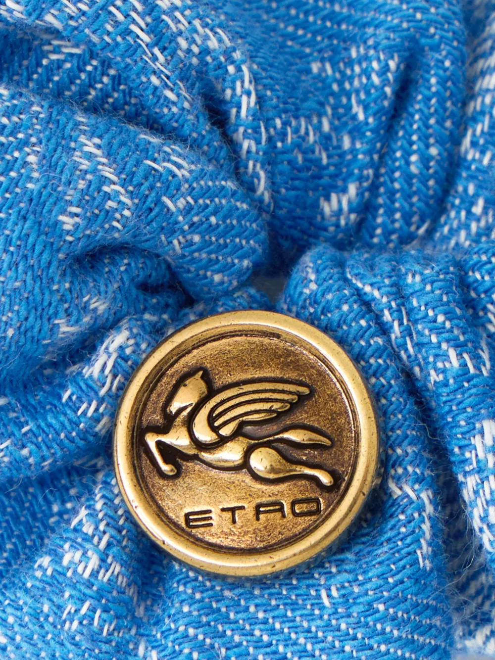 Жаккардовая резинка для волос Etro, синий — фото 2