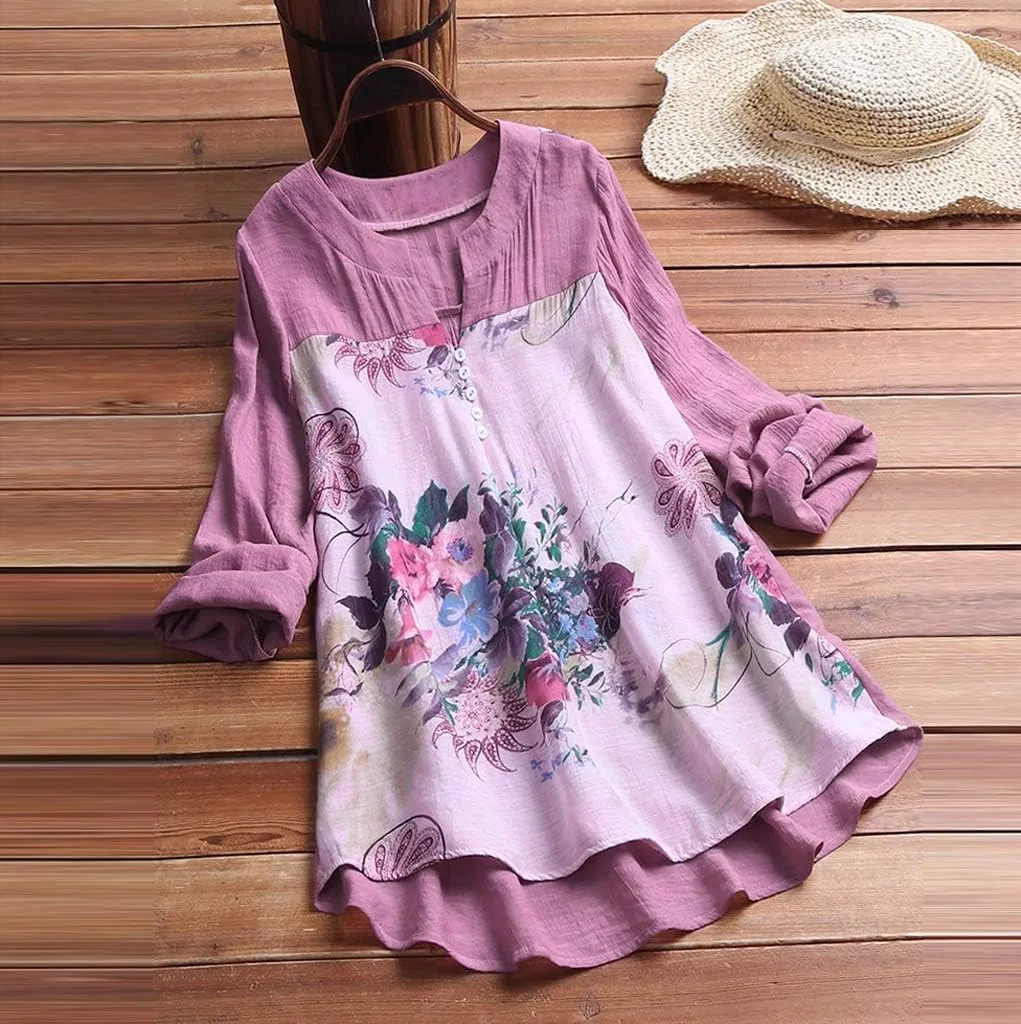 Футболка с цветочным принтом Sheer Tops, фиолетовый — фото 2