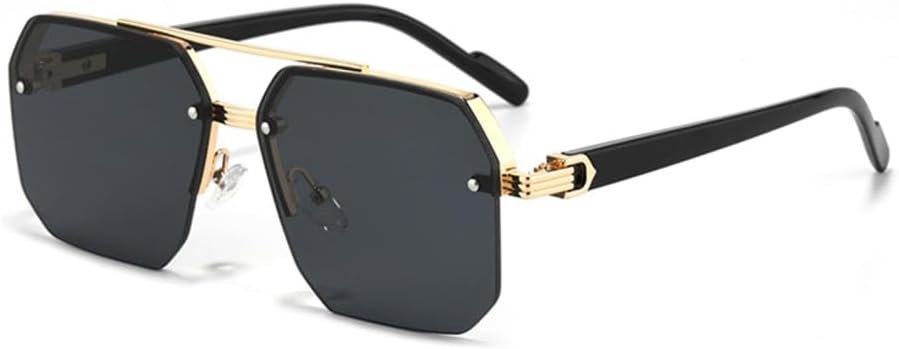 

Женские солнцезащитные очки без оправы, прямоугольной формы, модные солнцезащитные очки без оправы, классические очки с градиентным переходом цвета, защита от ультрафиолета UV400 TYUVIVO, Gold Black