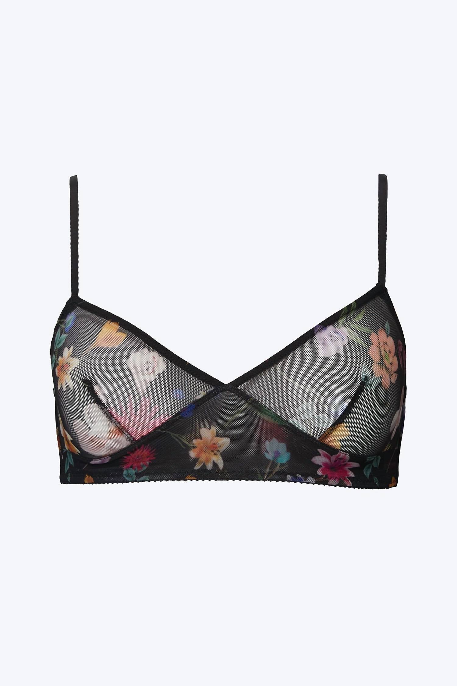 

Бюстгальтер Sylvie Retro с черным цветочным узором ONLY HEARTS