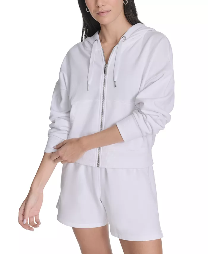 

Женская худи на молнии из френч-терри Calvin Klein, белый