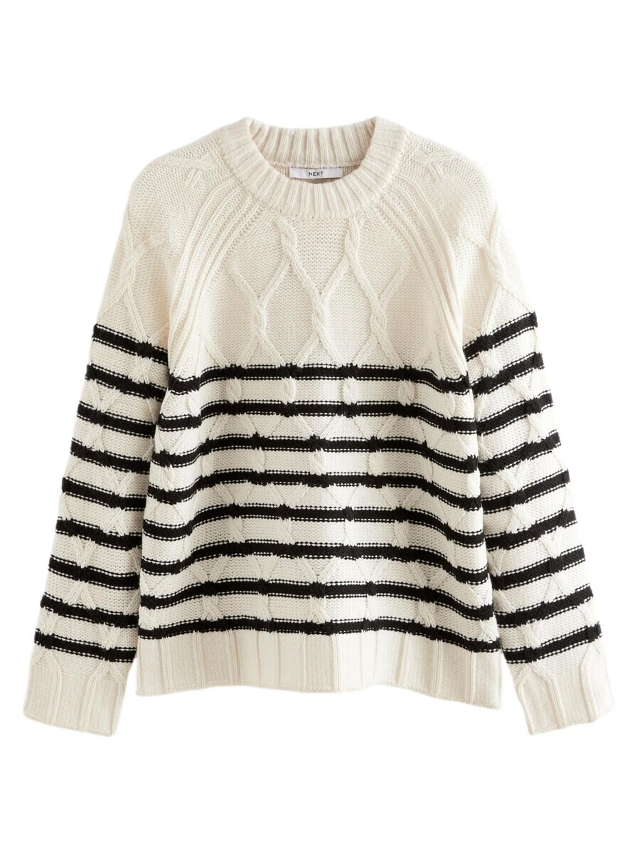 

Тонкий вязаный свитер Next Sweater, черный/белый