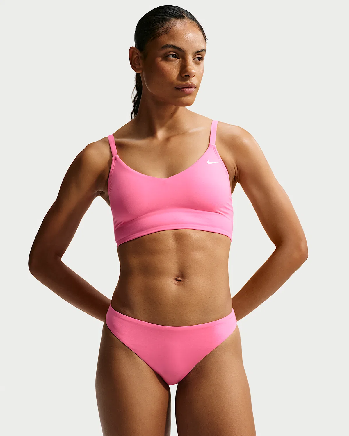 Женские плавки-слинг Nike Swim Effortless Essential, Pink Glow — фото 2
