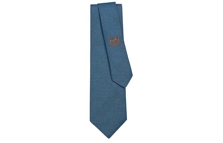 

HERMES Галстук Honore мужской голубой, Ocean Blue