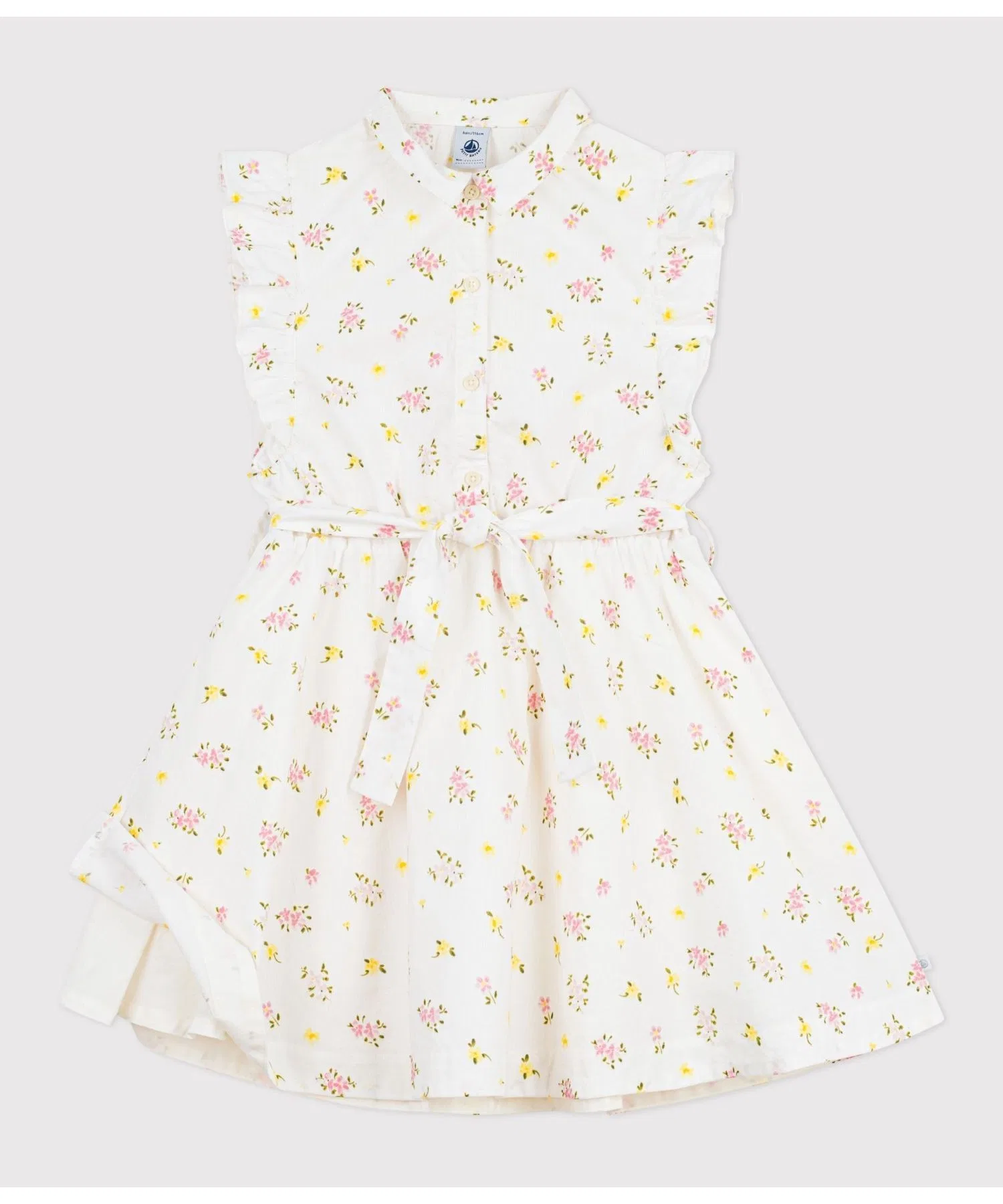 Детское платье с цветочным принтом PETIT BATEAU белое — фото 2